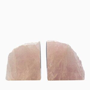 Crystal Bookends Rose Quartz Natural Characteristics, Pink Crystal Bookends (AB)